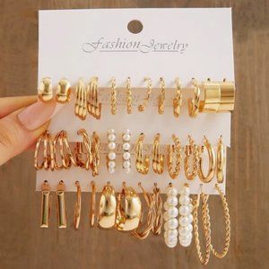 18pairs YELLOW GOLD Earrings BRAND NEW